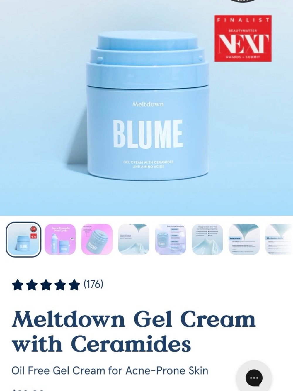 NEW Blume gel cream moisturizer